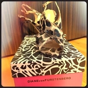 DVF animal print open toed sandals